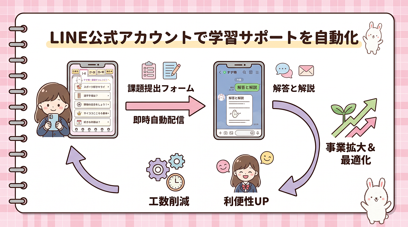 課題提出フォームと自動配信フィードバックの仕組み